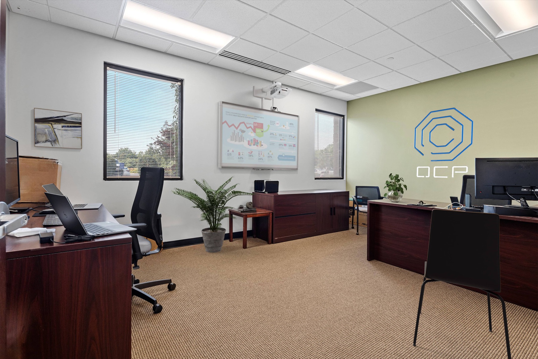 A furnished team office at Workspace Canton
